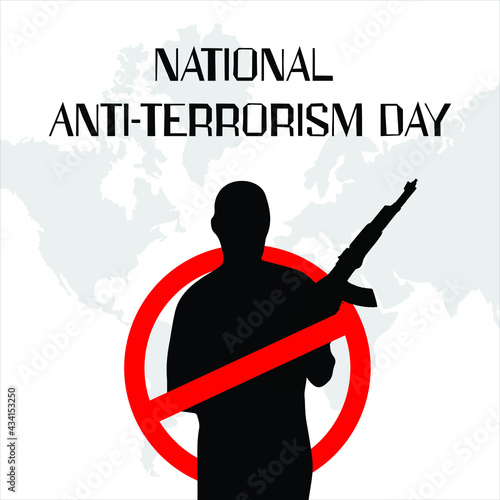 Anti Terrorism Day Vector Illustration. no terrorism poster.