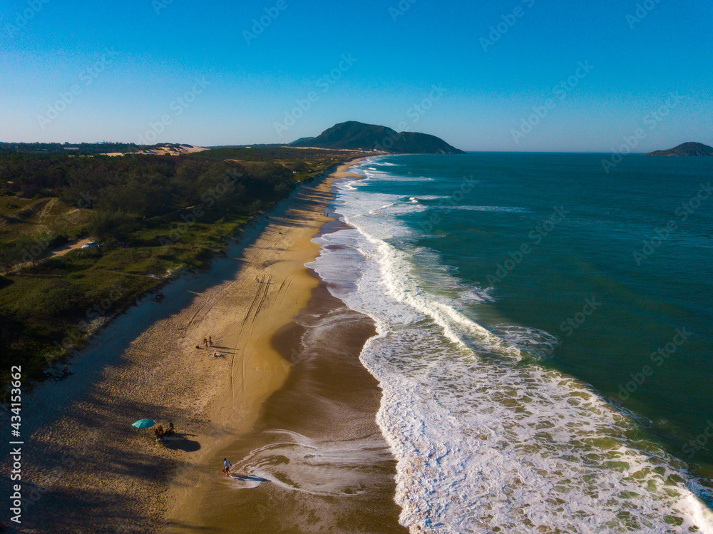 Paradise Beach Tropical Island Nature Sunny Sun Green Blue Sea Ocean Waves Water Sand Forest Florianopolis Santa Catarina Brazil 