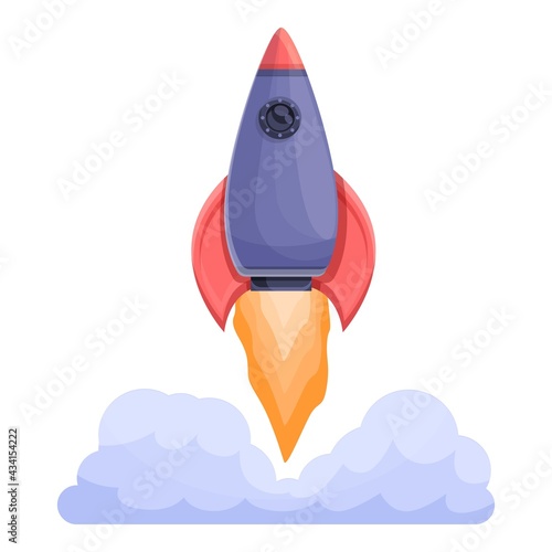 Spacecraft launch discovery icon. Cartoon of Spacecraft launch discovery vector icon for web design isolated on white background
