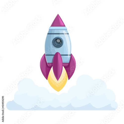 Spacecraft launch exploration icon. Cartoon of Spacecraft launch exploration vector icon for web design isolated on white background