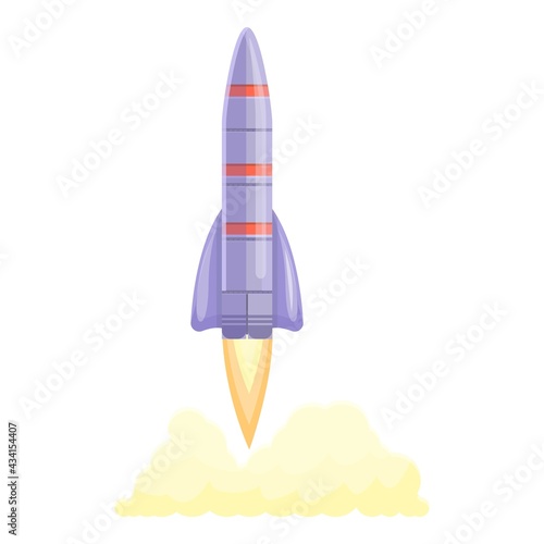 Spacecraft launch flight icon. Cartoon of Spacecraft launch flight vector icon for web design isolated on white background