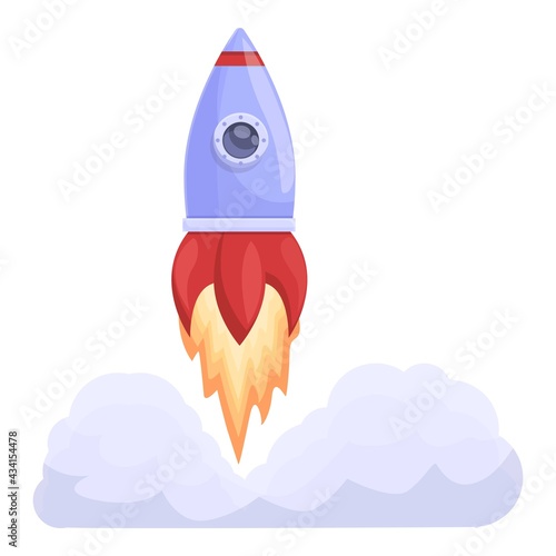 Spacecraft launch space icon. Cartoon of Spacecraft launch space vector icon for web design isolated on white background
