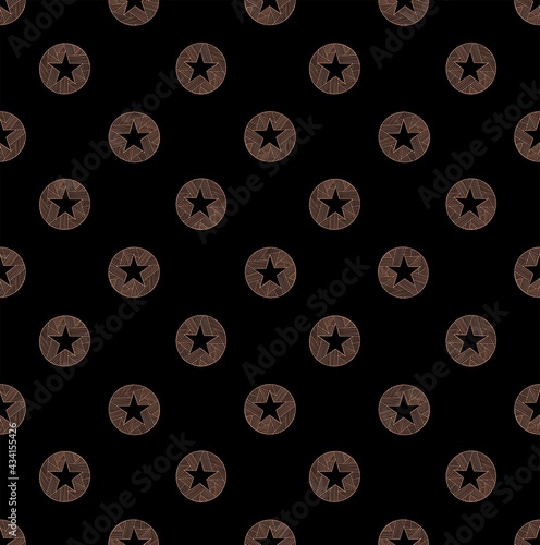 Abstract star seamless pattern on black background