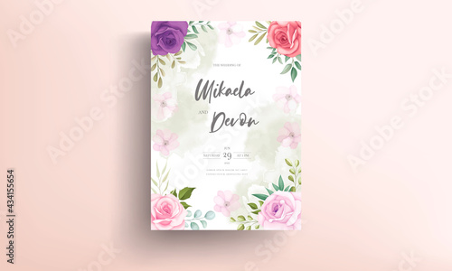 Beautiful floral wedding invitation card design