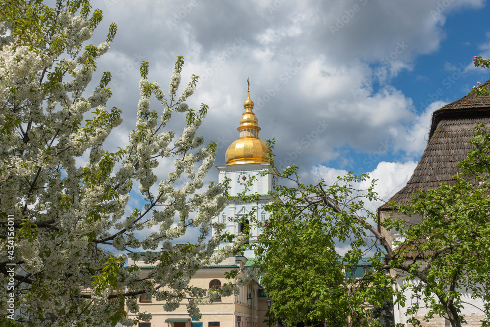 In the spring at St. Michael's Golden-Domed Cathedral in Kiev