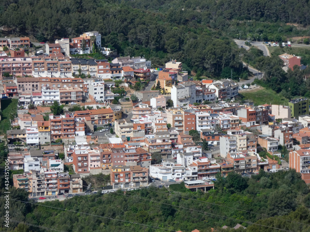 Aerial view of a small town