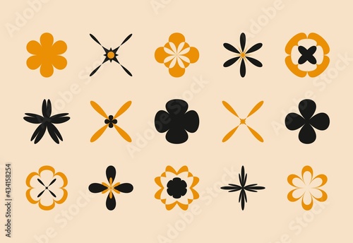 Abstract geometric shapes. Brutalist bold minimalist design, new modern elements swiss style. Vector illustration