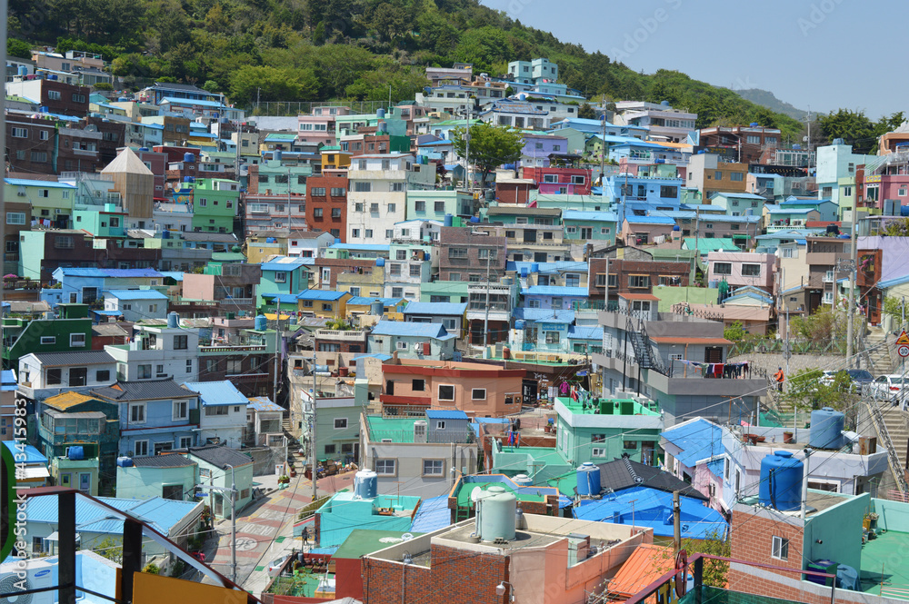  A view of colorful Gamcheon Culture Village