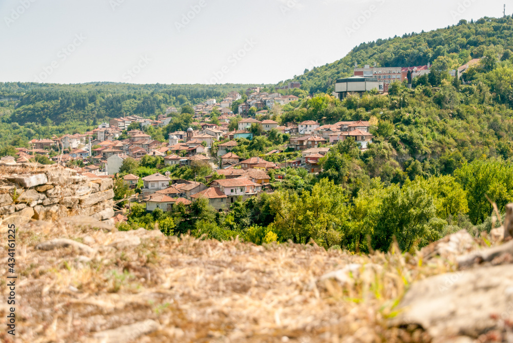 Beautiful scenery of the houses in Veliko Tarnovo village in Bulgary