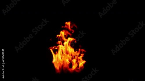 The flames begin to burn and ignite with the end of these fires Isolated by Alpha channel (transparent background) with ProRes codec for any video or animation movie or Cinematic clips or film project