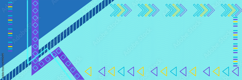 Abstract vector background texture design, yellow lines bright illusion poster banner, light blue background and blue stripes and direction guide shape. eps 10