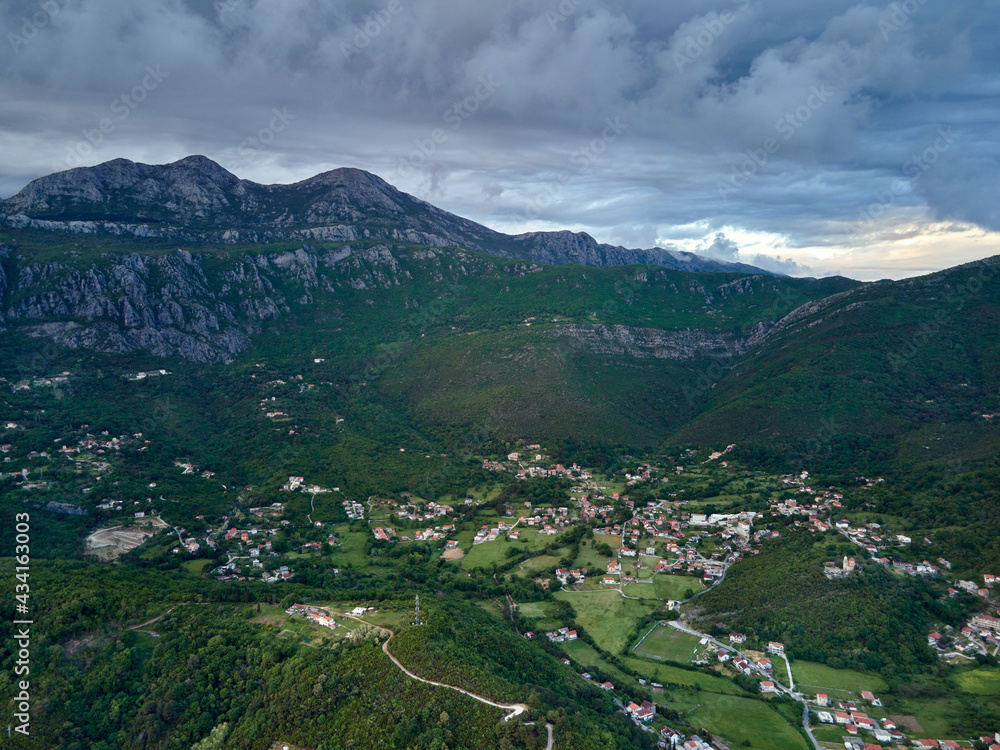 View of Mount Orjen in Zelenika, Bay of Kotor, Montenegro