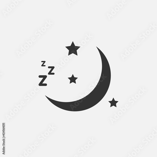 Sleep time clock icon. Countdown future day night time vector icon