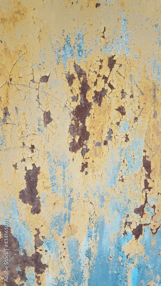 rust on a metal door formed by time