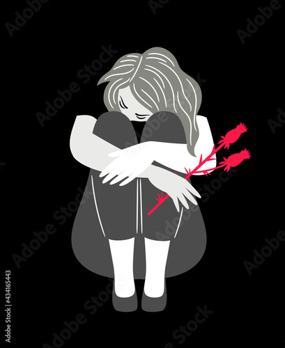 Girl with sad mood