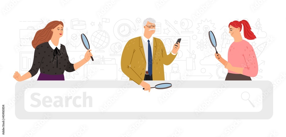 Search bar, people searching