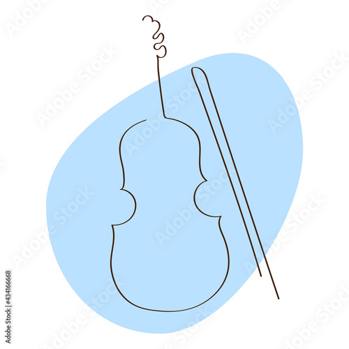 abstraction violin drawing one line