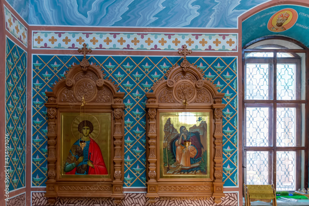 An icon in the Orthodox Church. Hanty-Mansiysk, Russia - 03 May, 2021.