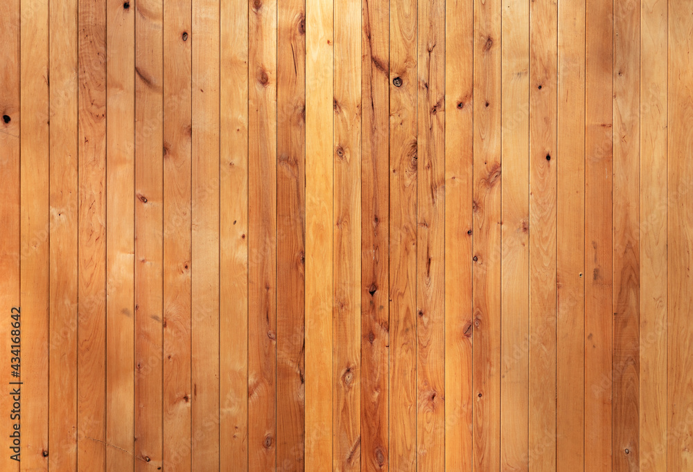 Fototapeta premium Yellow wooden plank wall, background or texture.