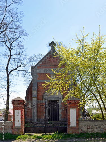 Built in 1884 in the Romanesque-Gothic style, in the old churchyard, there is a tomb chapel in the village of Zembrów in Masovia, Poland. The photos show the general view of the chapel.