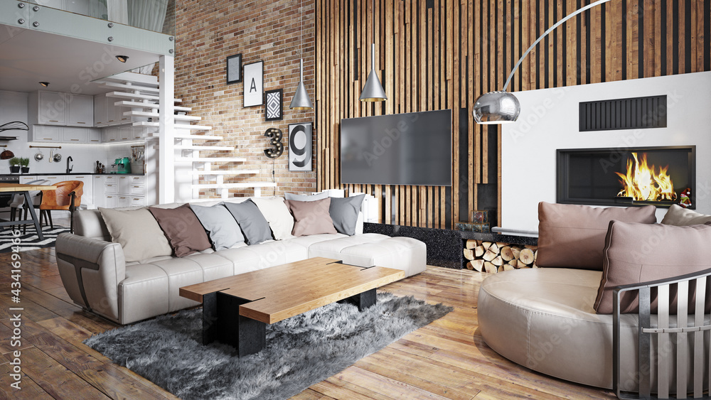 Fototapeta premium modern living interior.