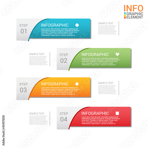Presentation business infographic template with 4 options. Vector illustration. © supvector