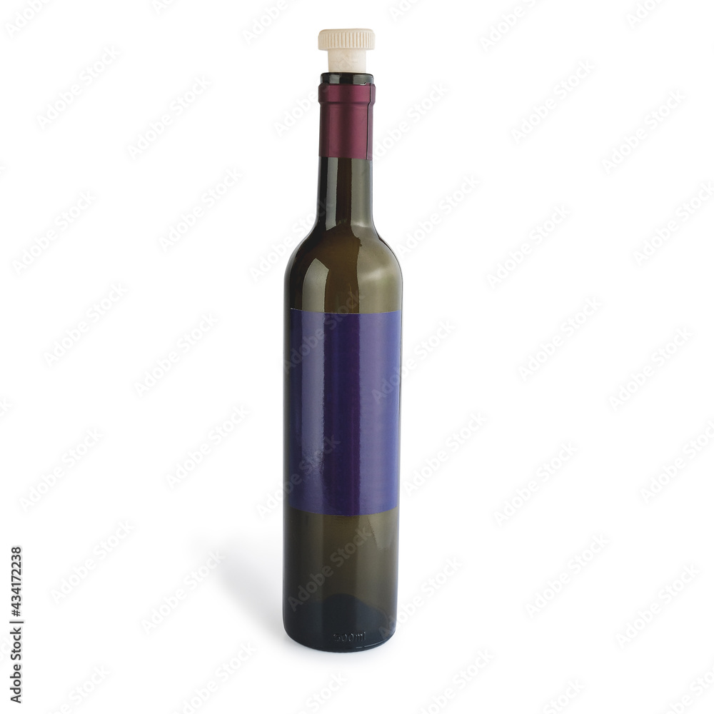 Slim red wine and a bottle isolated over white background. Slim red wine and a bottle isolated over white background.