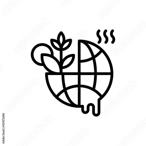 Climate Change vector Outline icon style illustration. EPS 10 File