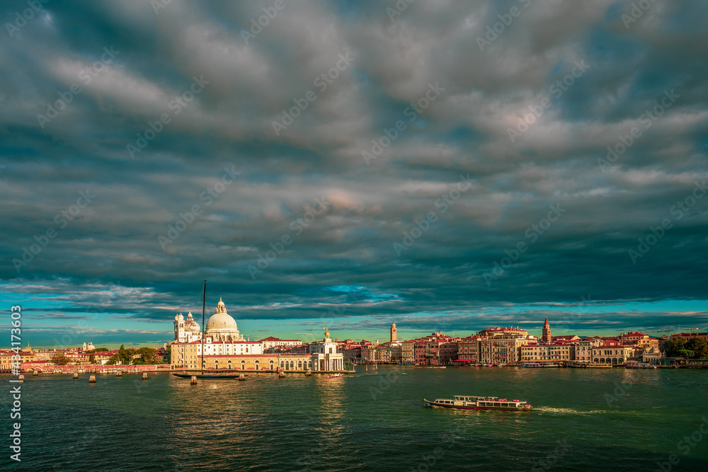 Panoramic view of Venice's old town , Italy.