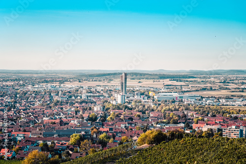 Beautiful view of the cityscape of the German city of Fellbach near Stuttgart. photo