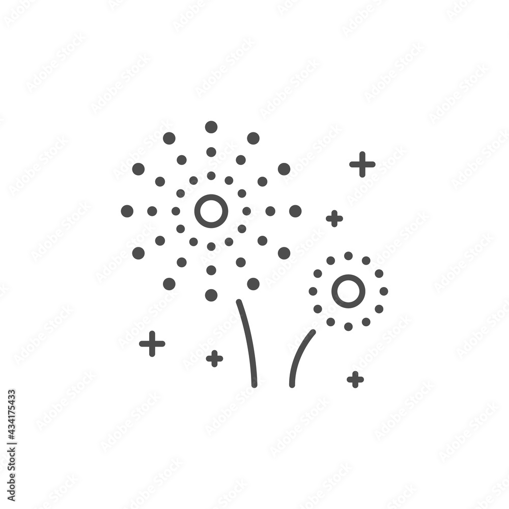 Firework burst line outline icon Firework burst line outline icon