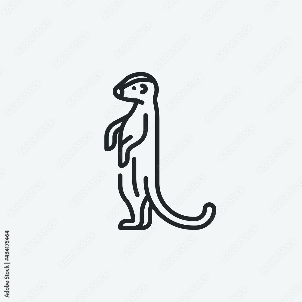 Mongoose vector icon illustration sign
