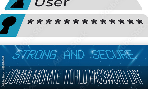 Interface with Input Boxes and Background to Celebrate World Password Day, Vector Illustration