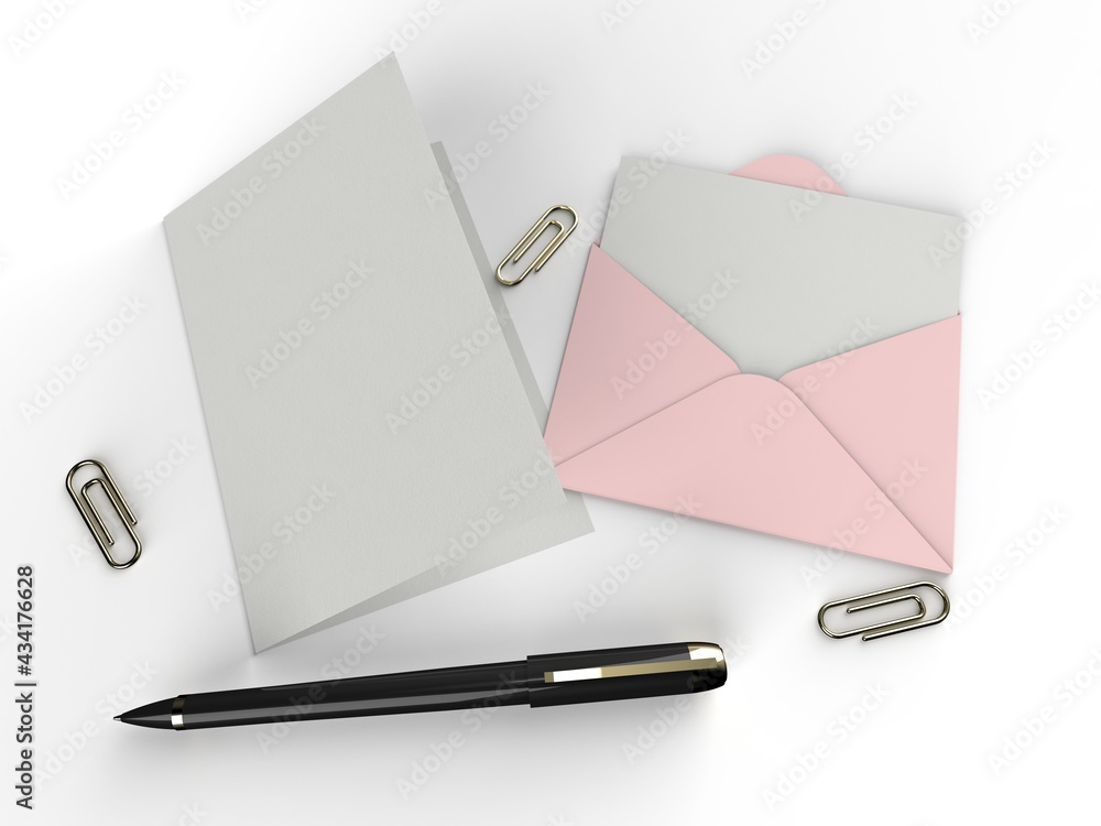 Paper Envelope Postcard With Pen Paper Envelope Postcard With Pen