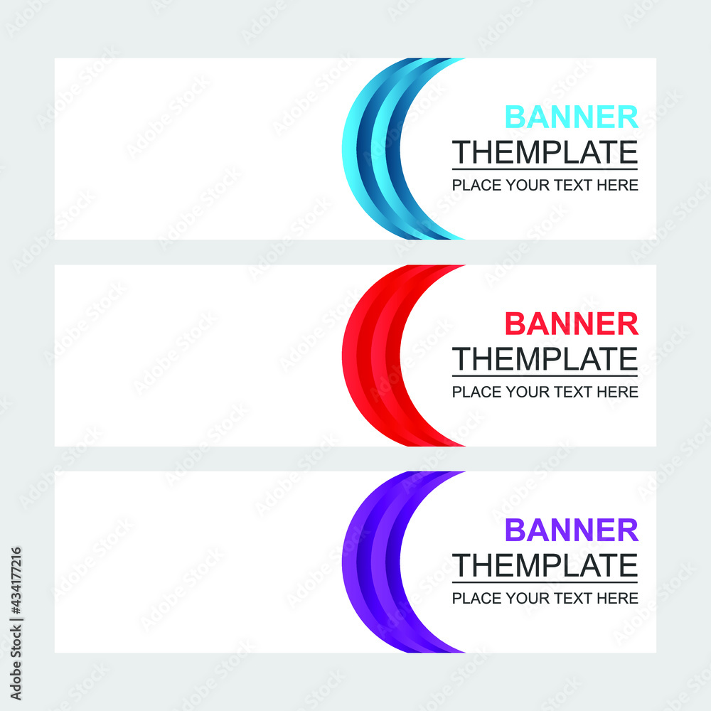 Fototapeta premium Set of abstract vector banners design. Collection of web banner template. modern template design for web ads flyer poster background