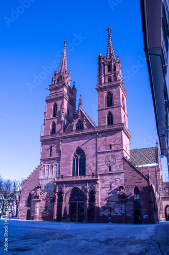 Basel Minster (German: Basler Münster) is a religious building in the Swiss city of Basel, originally a Catholic cathedral and today a Reformed Protestant church.