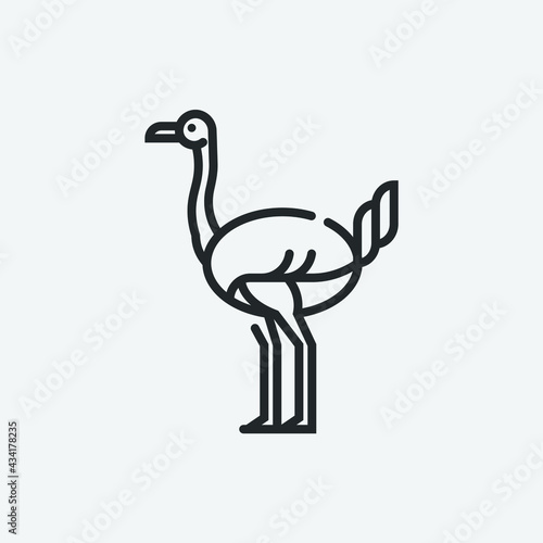 Ostrich vector icon illustration sign