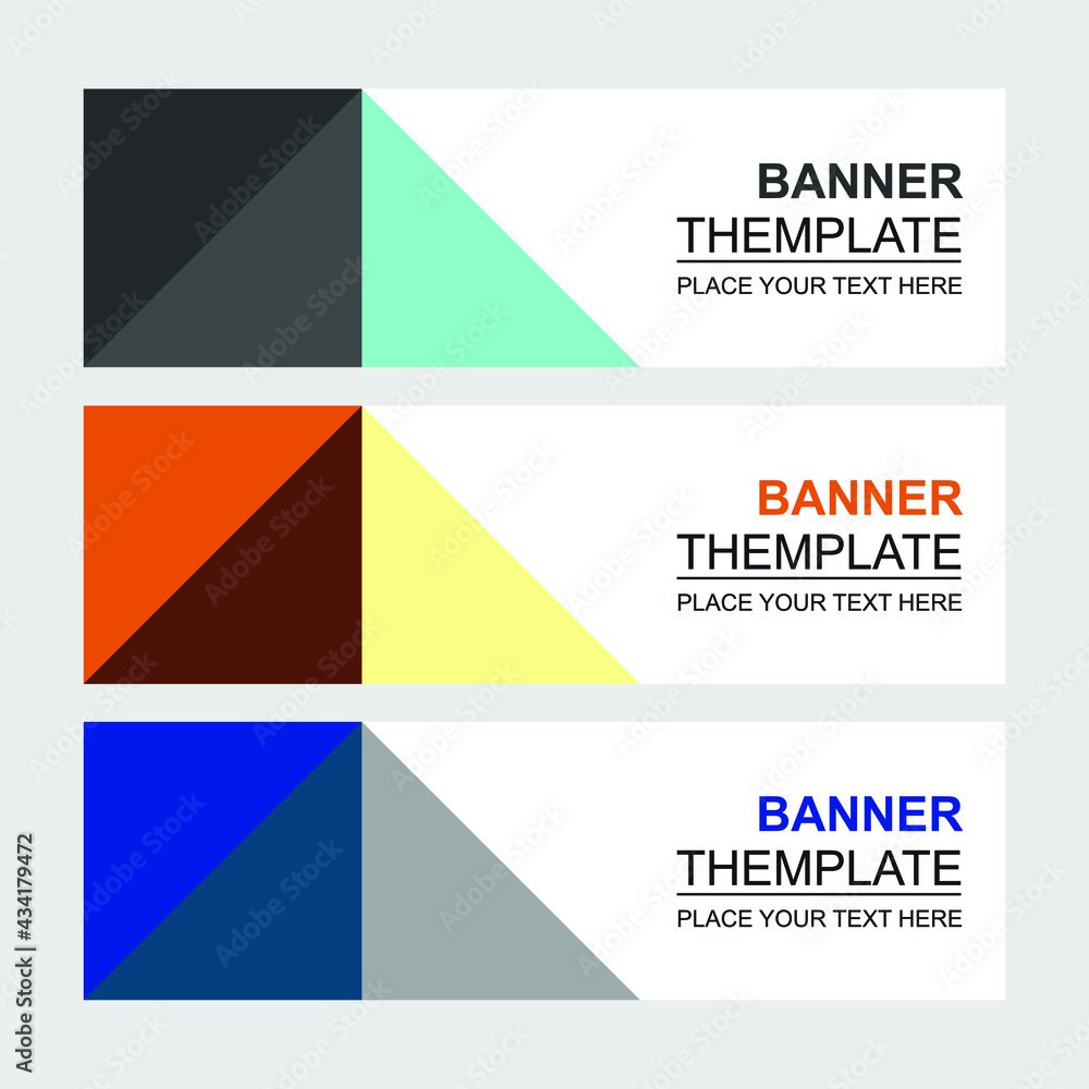 Fototapeta premium Set of abstract vector banners design. Collection of web banner template. modern template design for web ads flyer poster background
