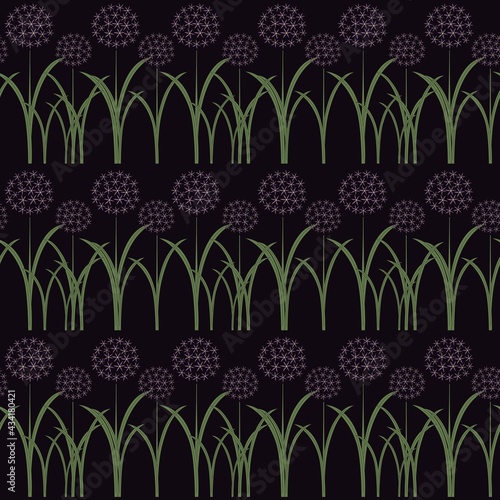Seamless pattern allium spring flower