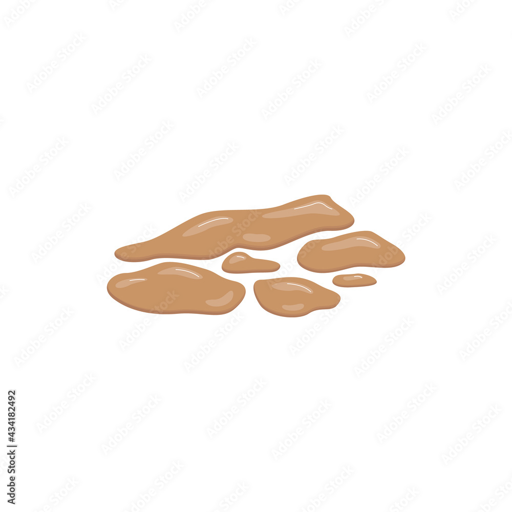 Unhealthy liquid mushy consistency excrement, flat vector illustration isolated. Unhealthy liquid mushy consistency excrement, flat vector illustration isolated.