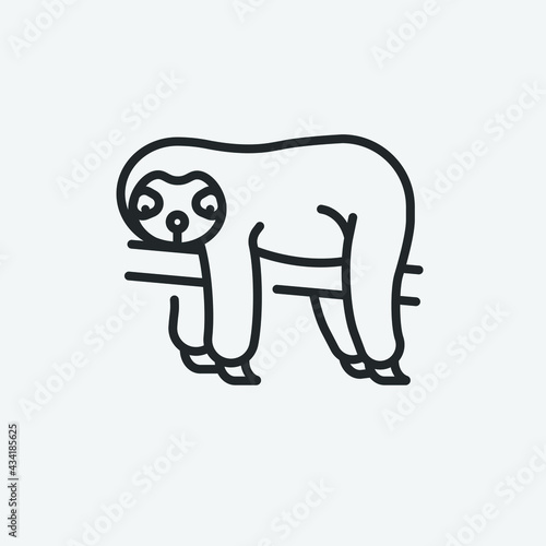Sloth vector icon illustration sign