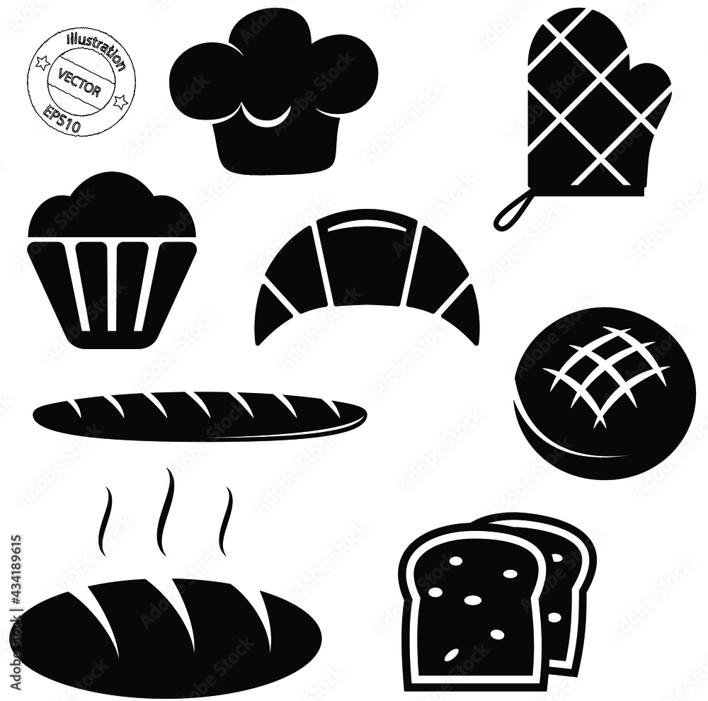 set of bread icons