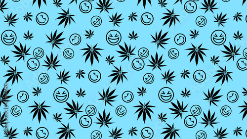 Leafs of the medical hemp pattern