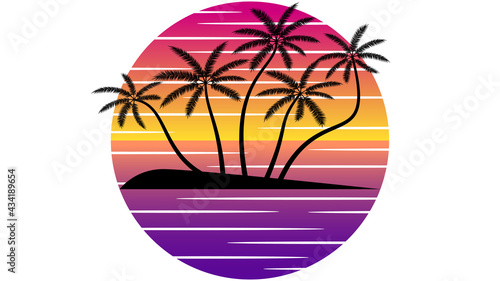 Palm beach, sun and sea.