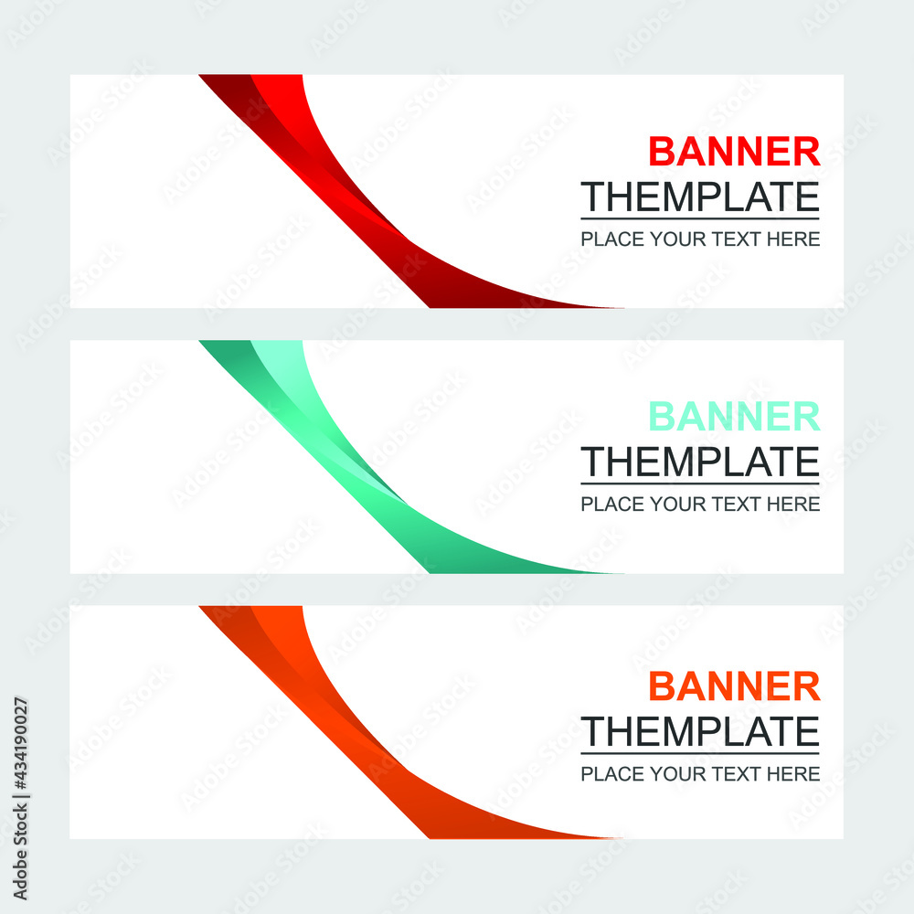 Naklejka premium Set of abstract vector banners design. Collection of web banner template. modern template design for web ads flyer poster background