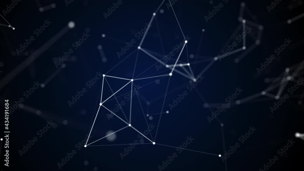 Abstract loop plexus background with dots and lines moving in space. Technology illustration, dynamic wave. 3d rendering Abstract loop plexus background with dots and lines moving in space. Technology illustration, dynamic wave. 3d rendering