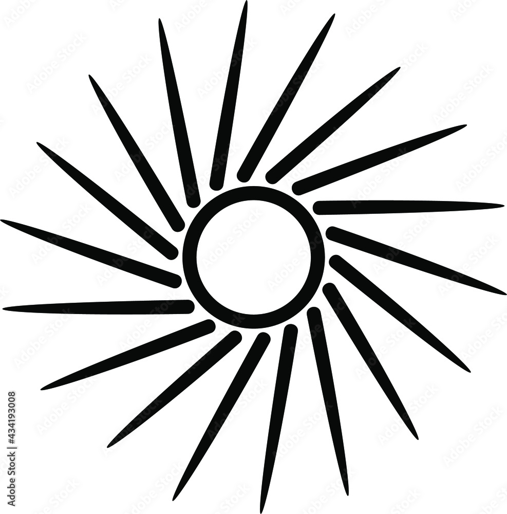 Black and white image of the sun Black and white image of the sun