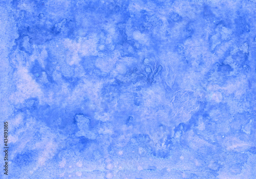 Hand drawn abstract blue and white watercolor background