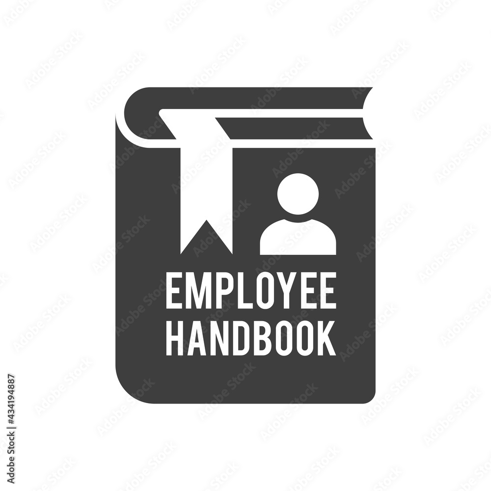 Employee handbook manual icon. New Employee Hiring Process icon. Recruitment book Employee handbook manual icon. New Employee Hiring Process icon. Recruitment book
