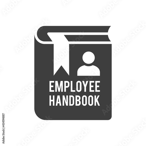 Employee handbook manual icon. New Employee Hiring Process icon. Recruitment book